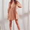 Storia Gold Flaked Mini Dress Womens