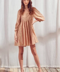 Storia Gold Flaked Mini Dress Womens