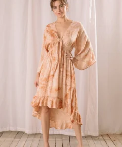 Storia Bow Tie Dye Midi Dress New Arrivals