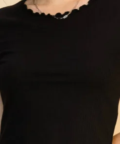 Double Zero New Arrivals Ribbed Lettuce Edge Tee