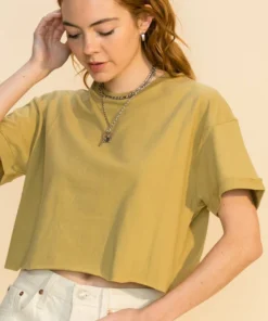 Double Zero Raw Edge Crop Tee New Arrivals