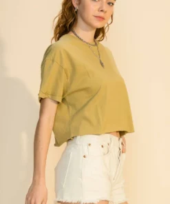 Double Zero Raw Edge Crop Tee New Arrivals