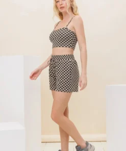 Pretty Garbage New Arrivals Checkered Print Shorts