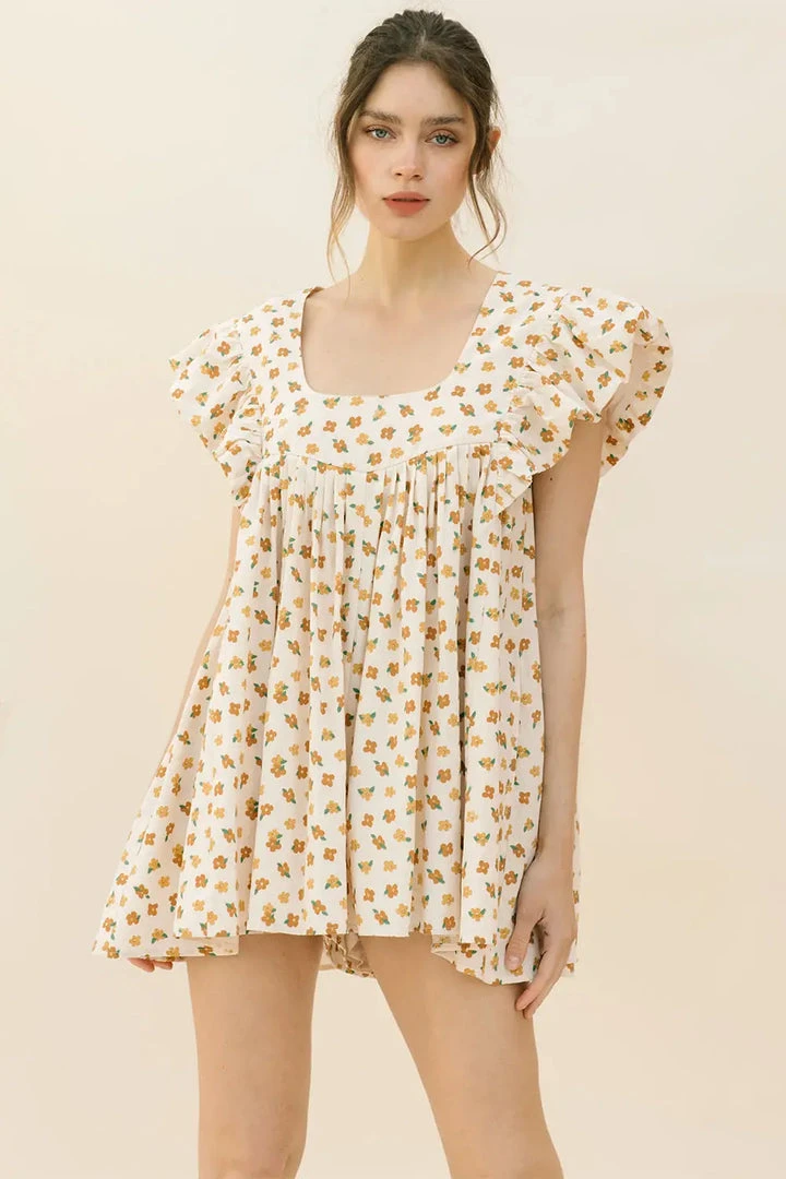 Storia Daisy Print Trapeze Romper 4 Storia Daisy Print Trapeze Romper