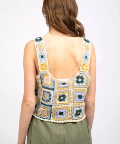 Loveriche Quilt Crochet Top New Arrivals