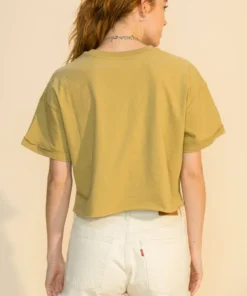 Double Zero Raw Edge Crop Tee New Arrivals