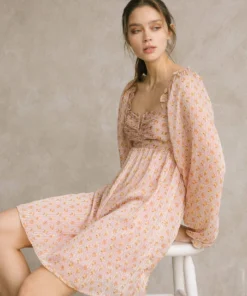 Storia Womens Yellow Rose Blush Dress