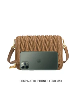 New Arrivals Melie Bianco Giselle Quilted Vegan Crossbody Bag In Mocha