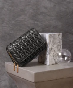 New Arrivals Melie Bianco Giselle Quilted Vegan Crossbody Bag In Black