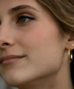 Amano Studio 1.25" Beaded Gold Hoops