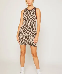 Pretty Garbage Checkered Sweater Dress New Arrivals