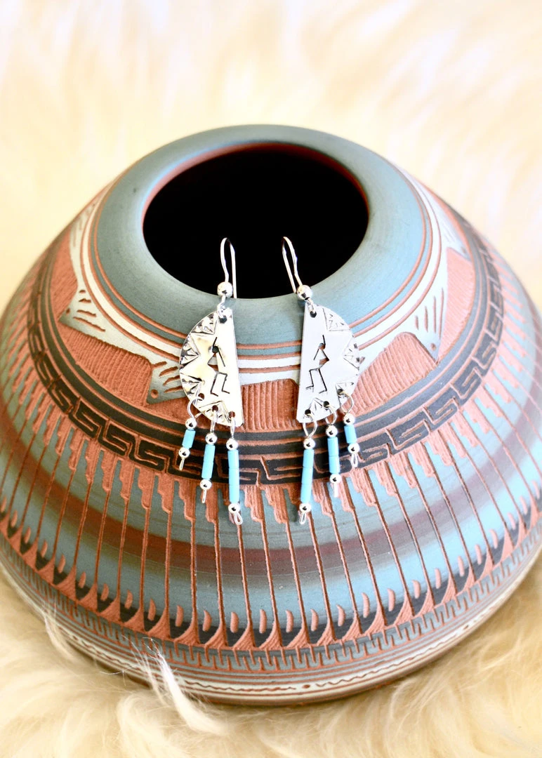 Thunderbird Kokopelli Heishi Earrings New Arrivals 3 Thunderbird Kokopelli Heishi Earrings New Arrivals