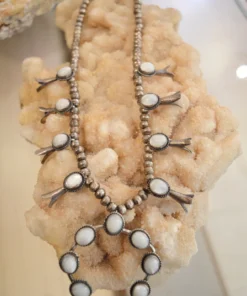 Thunderbird New Arrivals Vintage Mother Of Pearl Squash Blossom Necklace