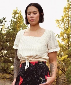 Love Fool Square Neck Cinched Blouse