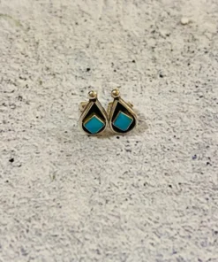 Thunderbird New Arrivals Turquoise Diamond Tear Studs