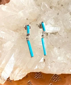 Thunderbird Zuni Turquoise Dash Earrings