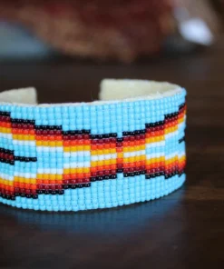 Thunderbird Jewelry Beaded Wide Cuff