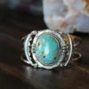 Thunderbird Large Turquoise & Feather Stamped Cuff Jewelry
