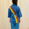 Miss Sparkling New Arrivals Rainbow Denim Duster Jacket