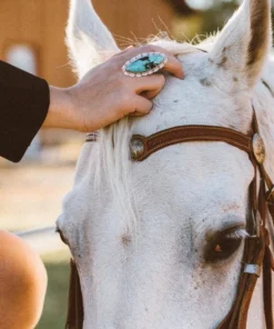 Thunderbird Long Scalloped Turquoise Ring New Arrivals