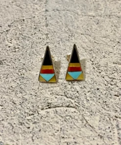 Thunderbird Zuni Pointed Triangle Earrings New Arrivals