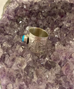 Thunderbird New Arrivals Stamped Band With Kingman Turquoise