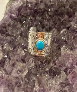 Thunderbird New Arrivals Stamped Band With Kingman Turquoise