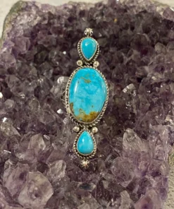 Thunderbird Long Turquoise Ring