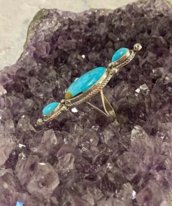 Thunderbird Long Turquoise Ring