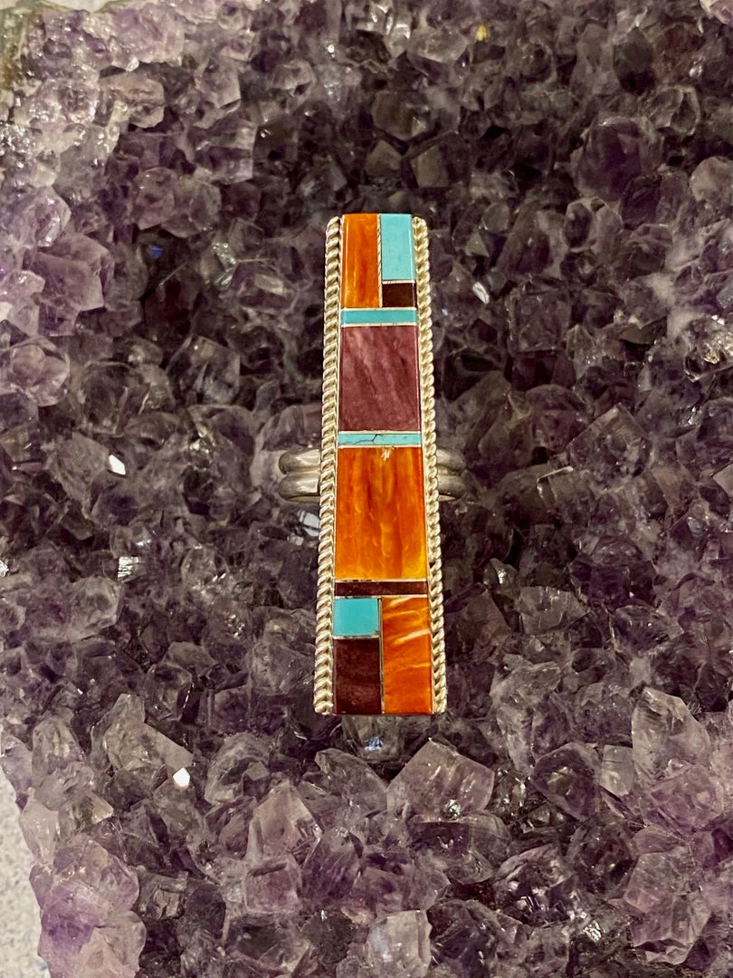 Thunderbird New Arrivals Inlay Tapered Ring 3 Thunderbird New Arrivals Inlay Tapered Ring