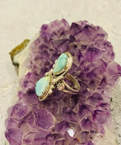 Thunderbird Double Tear Drop Turquoise Ring New Arrivals