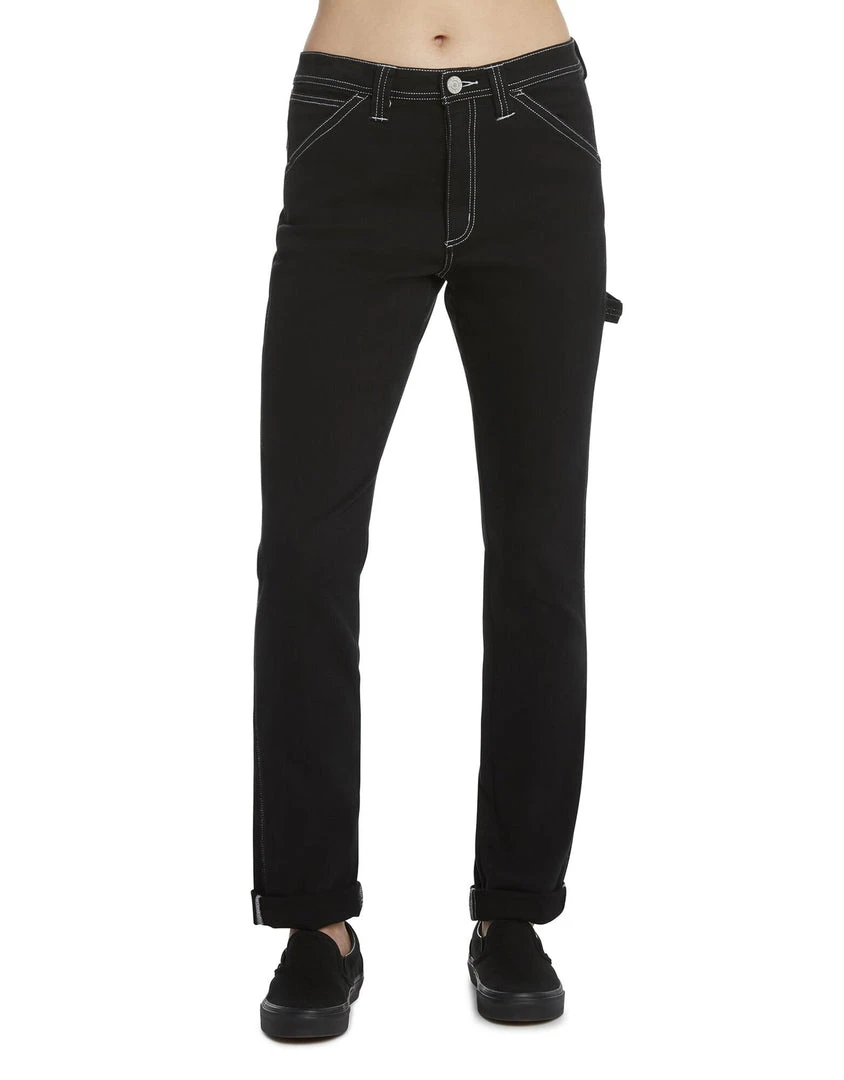 Dickies Girl Slim Fit Carpenter Pants Black 3 Dickies Girl Slim Fit Carpenter Pants Black