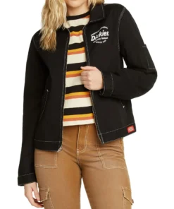 Dickies Girl Zip Front Eisenhower Jacket, Black