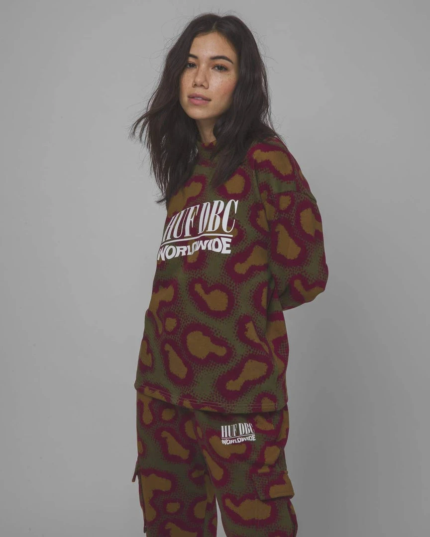 Huf Worldwide Womens Huf Network French Terry Crew Neck Sweater 4 Huf Worldwide Womens Huf Network French Terry Crew Neck Sweater