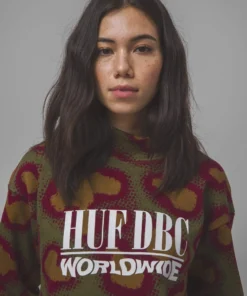 Huf Worldwide Womens Huf Network French Terry Crew Neck Sweater 11 Huf Worldwide Womens Huf Network French Terry Crew Neck Sweater