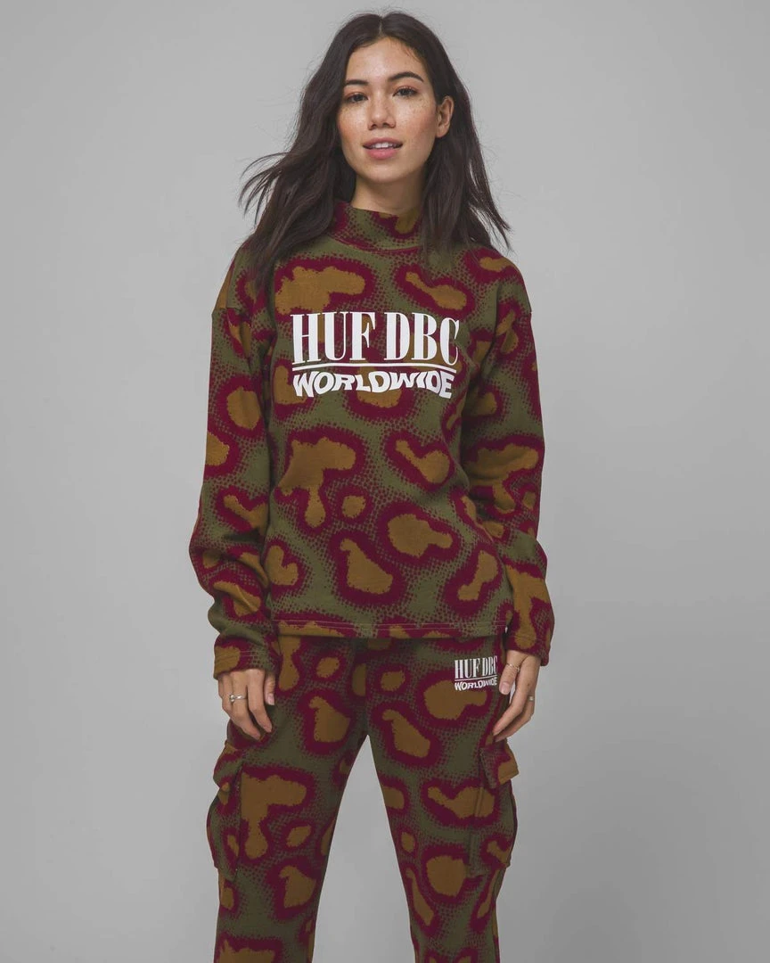 Huf Worldwide Womens Huf Network French Terry Crew Neck Sweater 3 Huf Worldwide Womens Huf Network French Terry Crew Neck Sweater