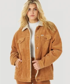 New Arrivals Wrangler Heritage Sherpa Tan Corduroy Jacket
