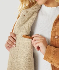 New Arrivals Wrangler Heritage Sherpa Tan Corduroy Jacket