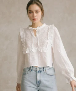 Storia Eyelet Cottage Blouse Womens