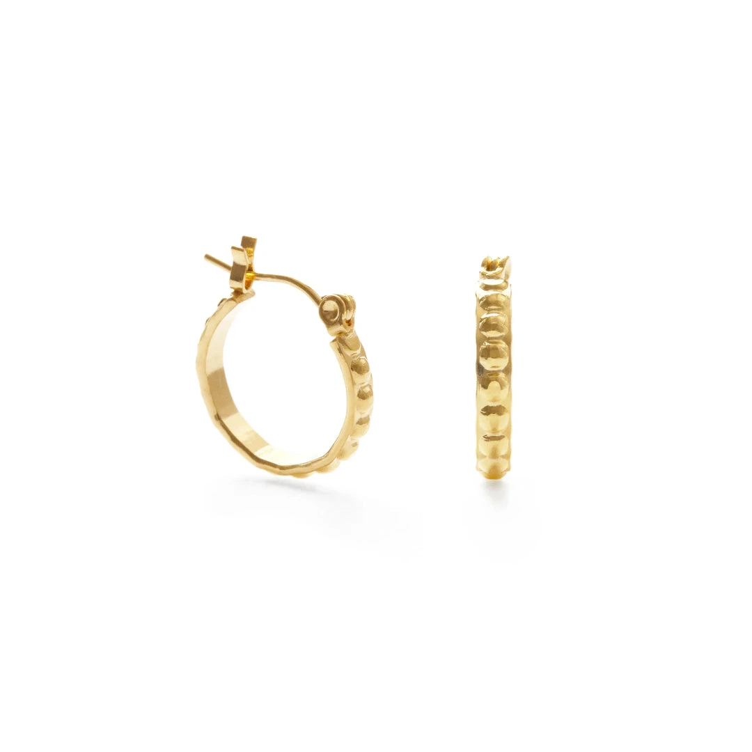 Amano Studio 5/8" Beaded Gold Hoops 3 Amano Studio 5/8" Beaded Gold Hoops