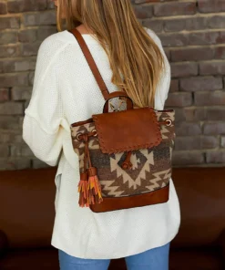 Jen & Co. Kourtney Two-Tone Backpack W/ Multi-Color Tassels