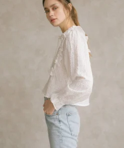 Storia Eyelet Cottage Blouse Womens