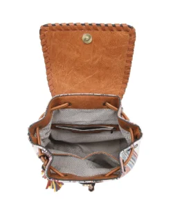 Jen & Co. Kourtney Two-Tone Backpack W/ Multi-Color Tassels