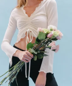 Love Fool New Arrivals The Ruched Slit Sleeve Top