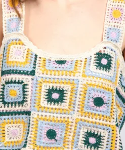 Loveriche Quilt Crochet Top New Arrivals