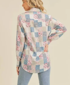 If She Loves Patchwork Print Blouse New Arrivals