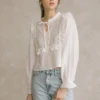 Storia Eyelet Cottage Blouse Womens