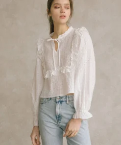 Storia Eyelet Cottage Blouse Womens