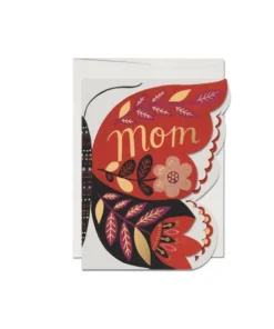 Red Cap Cards Butterfly Mom Greeting