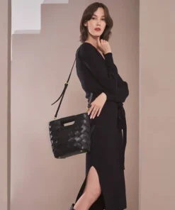 New Arrivals Melie Bianco Robbie Top Handle Bag In Black
